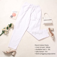 [BIGaksyel] Pencil Cotton Pants<WHITE> : 6XL, 5XL, 4XL, 3XL, 2XL, XL, STD, S /jumbo bigsize plussize