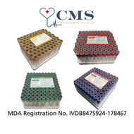 MDA Approved 10ml Blood Collection Tube 16×100mm 100Pcs -- SST/Heparin/Clot Activator/EDTA/No Additi