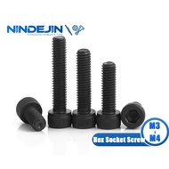 NINDEJIN Hexagon Hex Socket Bolts Cup Head Screw 12.9 Grade Carbon Steel DIN912 - M3/M4 (20-40 Pcs)