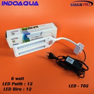 INDOAQUA - Lampu LED Aquarium Laut Lampu LED Aquascape Lampu Aquarium Jepit Sakai Pro LED 702