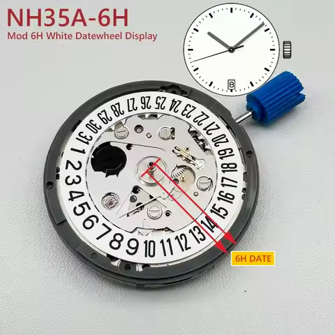 Genuine Automatic Mechanical NH35 6H Date Movement Modification 6 O'clock Datewheel Position NH35A 4