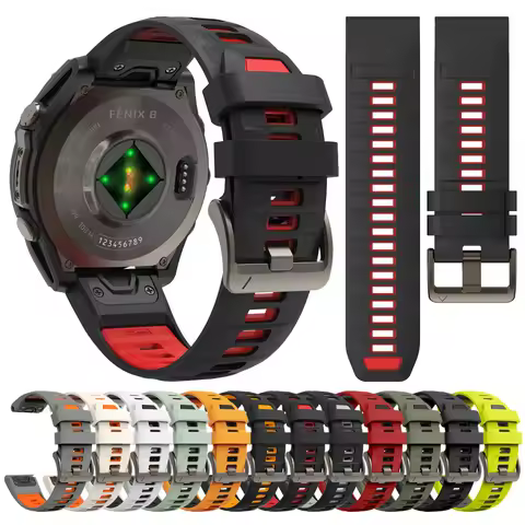 QuickFit Sports Soft Silicone 22mm 26mm Strap For Garmin Forerunner 965 955 Solar 945 LTE 935 745 S7