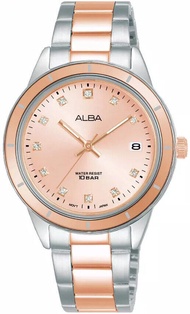 นาฬิกาข้อมือผู้หญิง ALBA Active Quartz รุ่น AG8M89X หน้าดำ AG8M91X หน้าขาว AG8M83X โรสโกลด์ ขนาดตัวเรือน 34 มม.กรอบ สาย ตัวเรือน Stainless steel