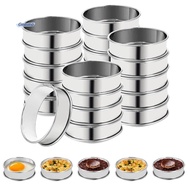 25Pcs English Muffin Rings Stainless Stainless Steel Pastry Ring Molds Round Muffin Tart Molds 25pcs