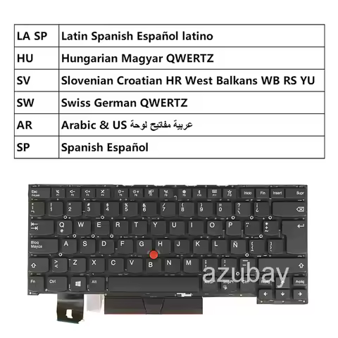 LA Spanish Hungarian Slovenian Swiss Arabic Keyboard for Lenovo Thinkpad T490s T495s, X1 Extreme Gen
