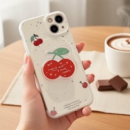 Cute Korean Cherry Stand Holder Case for iPhone 15 14 13 12 11 Pro Max XS Max XR 8 7 8Plus 7G/SE Pro