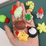 Christmas Squishy Mochi Toy / Kawaii Cute Snowman Elk Bell Anti-Stress Squeeze Toys / Kids Adult Decompression Fidget Toys / Children Christmas Party Favors