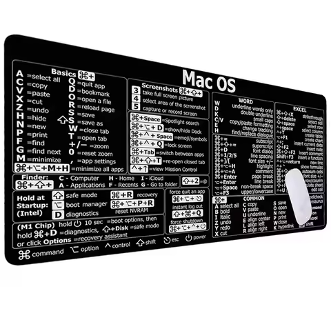 Mac Os Shortcuts Cheat Sheet Word Excel XXL Mousepad for Mac Quick Reference Keyboard Shortcut Non-S
