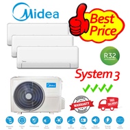 Latest MIDEA Inverter System 3 Aircon Cheapest in Market MAE-3M21D / MSEID-09(S) *3 with Installation