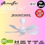 Alpha Fan | HANI 5B / HANI 5B LED 36 inches DC Motor 5 ABS Blades 8 + 8 F/R Speed Ceiling Fan