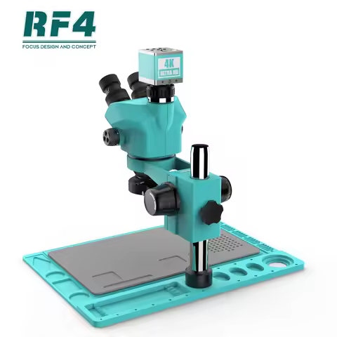 RF4 7-50X HDMI USB 4K Measurement Camera Jewelry Repair Inspection Zoom Stereo Trinocular Microscope