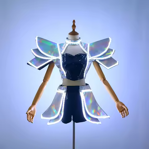 LED Luminous Clothes for Women, Night Bar, Flashing Stage Costumes, DJ Singer Girl Group Dancing, Fl