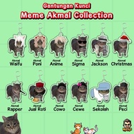 Gantungan Kunci Meme Kucing Akrilk / Acrylic KeyChain Lucu Cat Meme Akmal / Akmal Meme