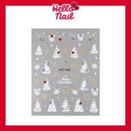 5D Christmas Nail Stickers Embossed Art Decorations