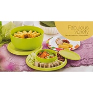 Tupperware Blossom Party Set With Tray ( Green ) READY STOCK Raya Kuih Lauk Curry Food Bekas