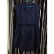 Blue Dress Cut-Off Sleeve Shirt Pleated Skirt Bust 36-38 Inches Waist Size 36 Length 36