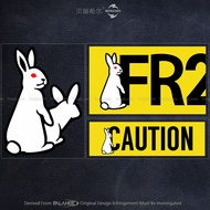 Street Wear FR2 Rabbit Sticker Luggage Unique Creative Body Scratch Decoration Fuel Tank Cap Reflect