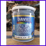 ♈ ⚽︎ Aqua Gloss-it AG-600 Black 1L Davies Aqua Gloss It Water Based Enamel Paint 1 Liter