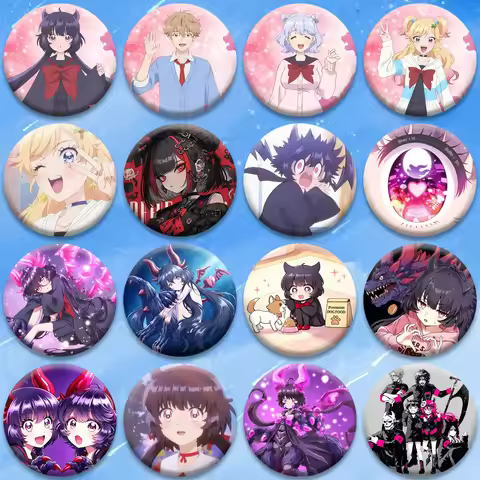 Classic Anime Kaiju Girl Caramelise Badge Akaishi Kuroe Minami Arata Manatsu Koutarou Round Brooches