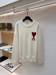 AMI 紅色 ADC 寬鬆圓領毛衣