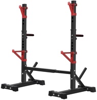 Squat Rack, Adjustable Barbell Rack Strength Training Barbell Stand with Dip Station Multi-Function 