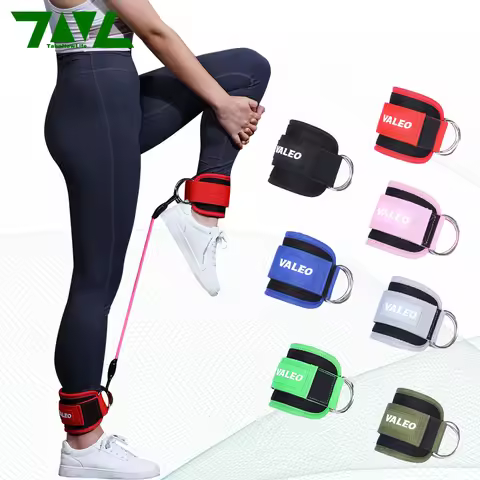 1PC Double D-Ring Cable Ankle Cuffs Gym Accessories Adjustable Fitness Leg Straps for Glutes Trainin