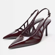 WC3 2025 Zara Autumn Patent Leather Effect High Heel with Hollow-Out Detail