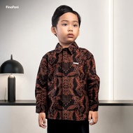 KEMEJA Laskala x Dhwani Black Long Sleeve Batik Shirt for Boys