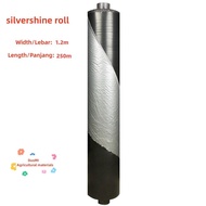 250M/500M Width Silvershine Plastik Penutup Tanah Roll Bumi Fertigasi Tanaman Plastik Anti Rumput Pe