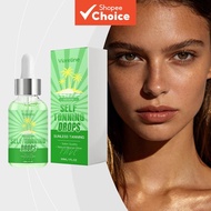 Natural Green Face Self-Tanning Drops with Glycerin & Caramel for an Even, Sun-Kissed Glow, 30ml  Ti