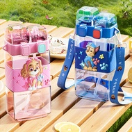 Paw Patrol Water Cup Separate Warehouse Double Drinking Straw Cup Elementary School Girls Cute Portable Water Bottle New Drinking Cup