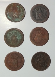 Uang Koin Kuno - Nederland Indie 1 cent Tahun 1856 1857 1858
