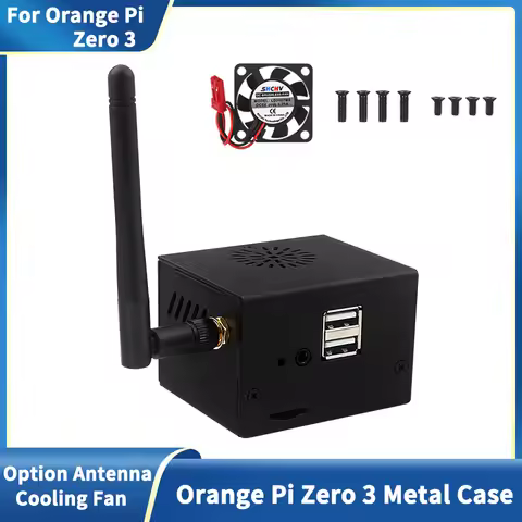 Orange Pi Zero 3 Metal Case Metal Case Optional Antenna Enclosure Fan Heatsink for Orange Pi Zero 3 
