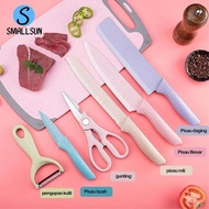 Set pisau dapur 6 in 1 stainless kitchen knife set gunting pengupas 