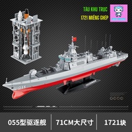 Destroyer 055: assembly toy, military aircraft model assembly, decorative smart toy, mother and baby