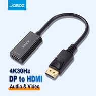 Jasoz Displayport DP to HDMI Adapter 4K 1080P Male To Female DisplayPort Cable Screen Converter For 