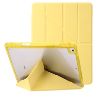 Transparent Case PU Leather with Pen Holder Cover Acrylic Clear Case Stand Shell for IPad Pro11 Air 