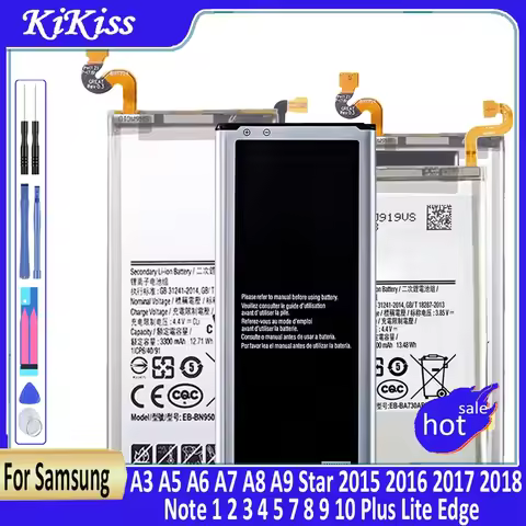 Battery For Samsung Galaxy A3 A5 A6 A7 A8 A9 Star 2015 2016 2017 2018/Note 1 2 3 4 5 7 8 9 10 Plus L