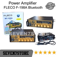 DUO MIC PACKAGE AMPLIFIER+MIC2 Power Amplifier Fleco BT-198A Stereo Power Amplifier Bass Booster Blu