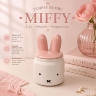 (CERAMIC MIFFY SPICE BOX) CUTE MIFFY EMOJI CERAMIC SPICE BOX SPICE CONTAINER