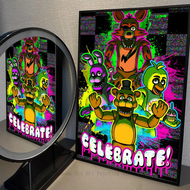 2025 New FNAF Movie Game  Poster Self-adhesive Art Waterproof Paper Sticker Coffee House Bar Room Wa