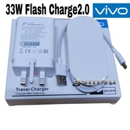 33W Charger VIVO Y33T Y77 V23e V23 V21 V21e V20 V17 V19 X50 X60 Flash Charge2.0 Adapter With Type C 