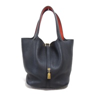 HERMES Picotin Lock MM E 手提包 Y 069561CC Taurillon Clemence 海軍橙色 GHW