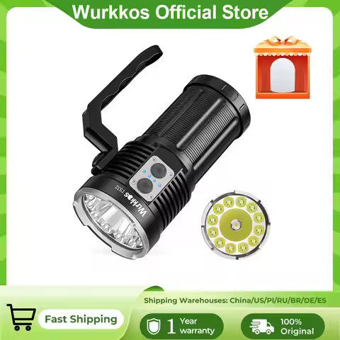 Wurkkos TS32 LED Flashlight Ultra-Bright 13000 Lumens Dual Switches 3 21700 Batteries Maximum Range 