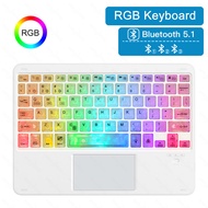 [🇲🇾Stock&COD]🚀 GOOJODOQ Bluetooth Wireless Keyboard Clear Crystal RGB LED With Touch English For Pho