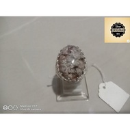 Cincin Batu Akik Gunung Asli Silver 925