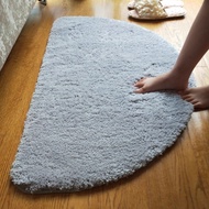 Light Gray Door Mat Fan-Shaped Shower Room Absorbent Foot Mat Living Room Entrance Hall Bedroom Beds