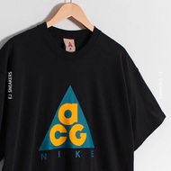 -EJ- Zero Size NIKE ACG Short T Goods Black Green LOGO TEE CV1532-010