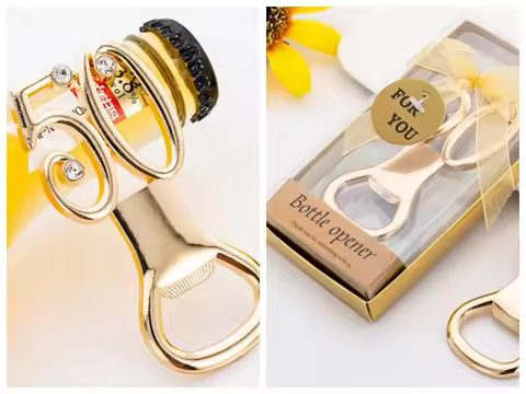 (20 Pieces/lot) Wedding souvenirs of 50th Bottle Opener Gold Favors for 50th Wedding anniversary gif