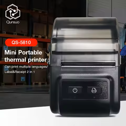 58mm Portable Receipt Printer Handheld Thermal Label Printer QS5810 USB Bluetooth Support Loyverse O